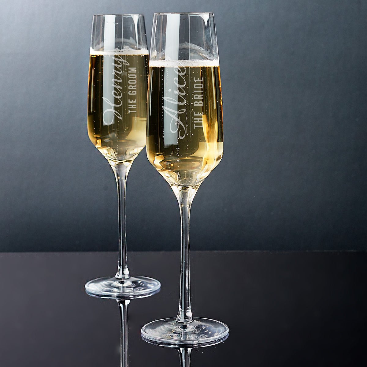 Stolzle Personalized Champagne Flutes - Wedding Champagne Flutes