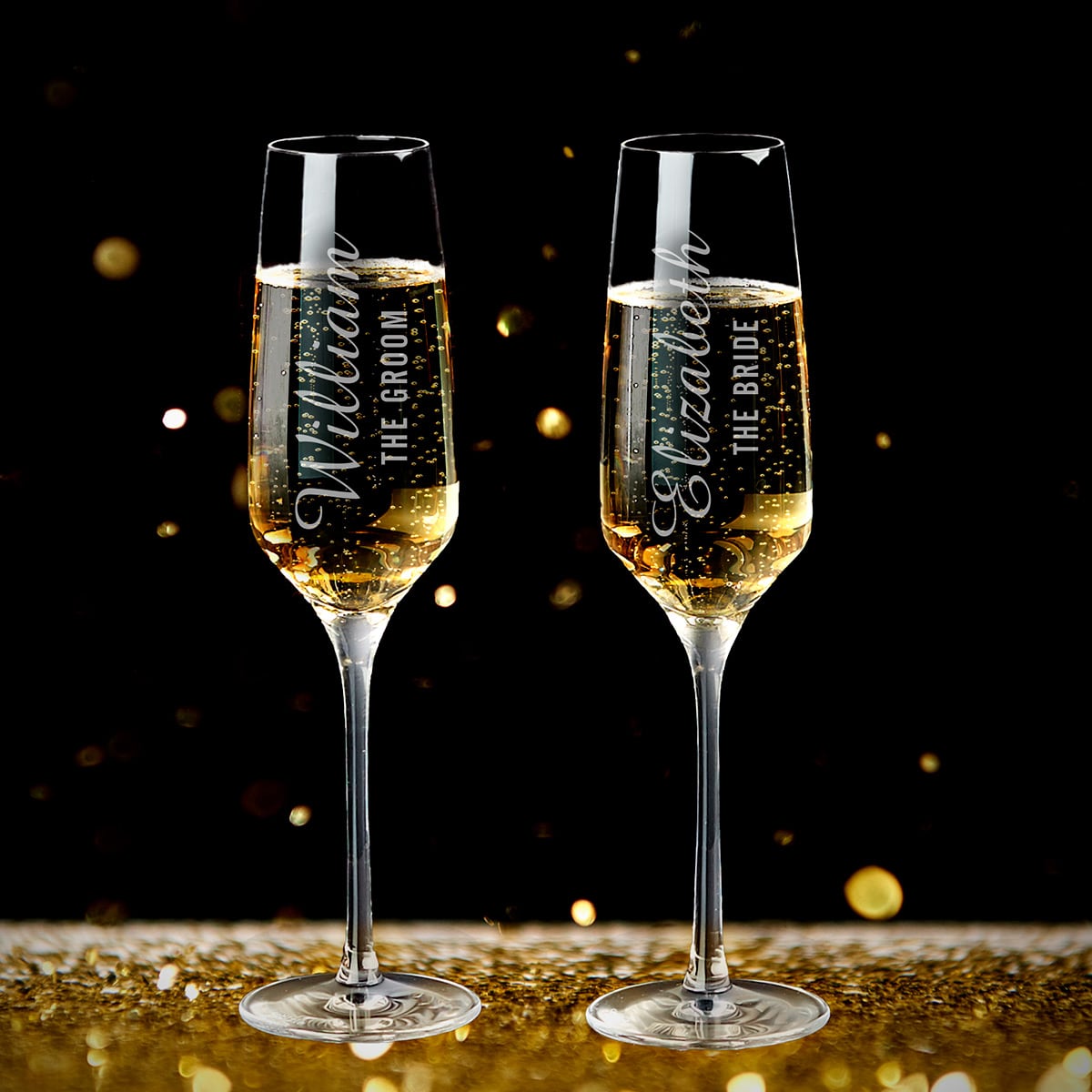 Stolzle Personalized Champagne Flutes - Wedding Champagne Flutes