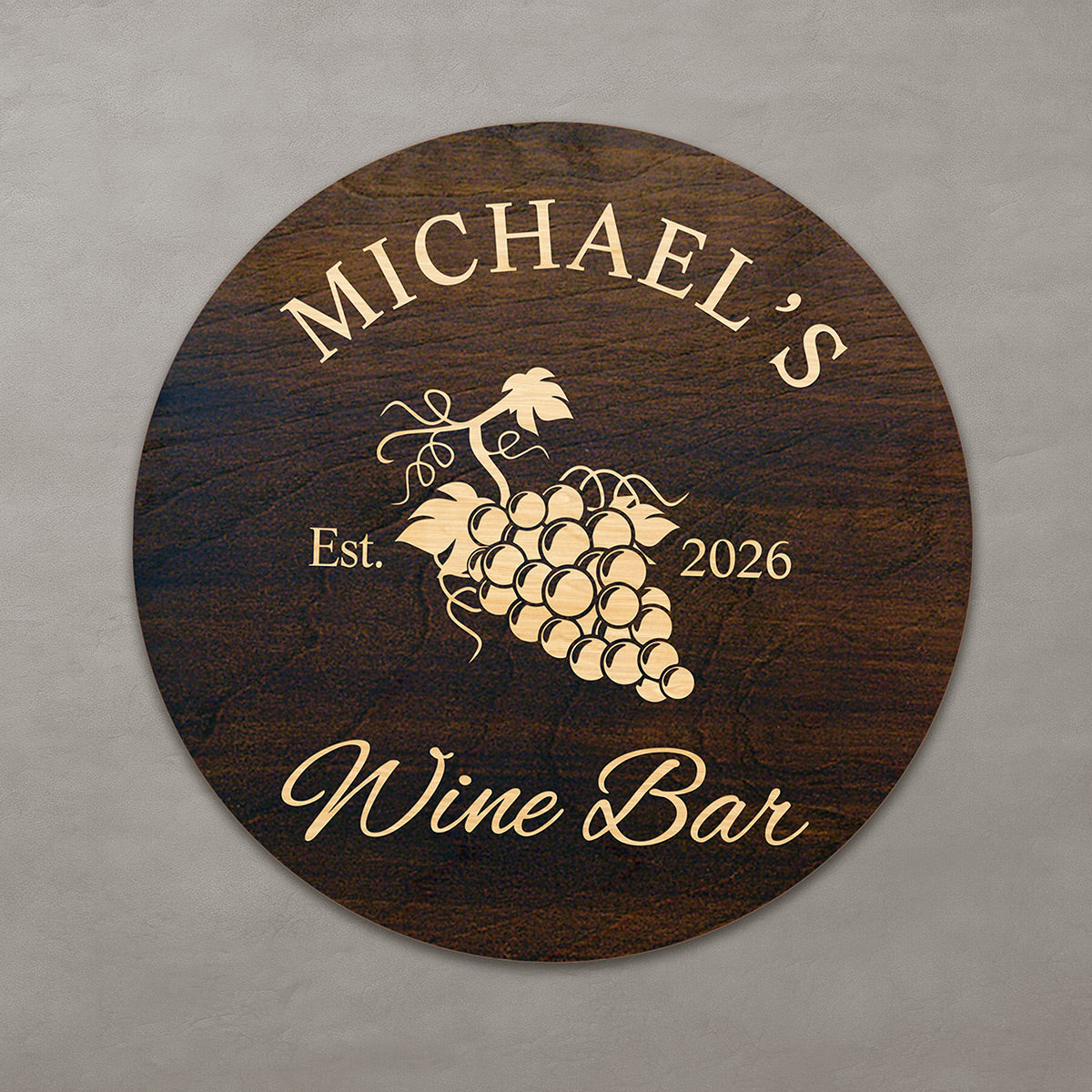 Sunset Vineyard Custom Wine Bar Sign (Signature Series)
