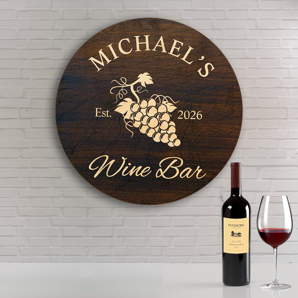 Sunset Vineyard Custom Wine Bar Sign (Signature Series)