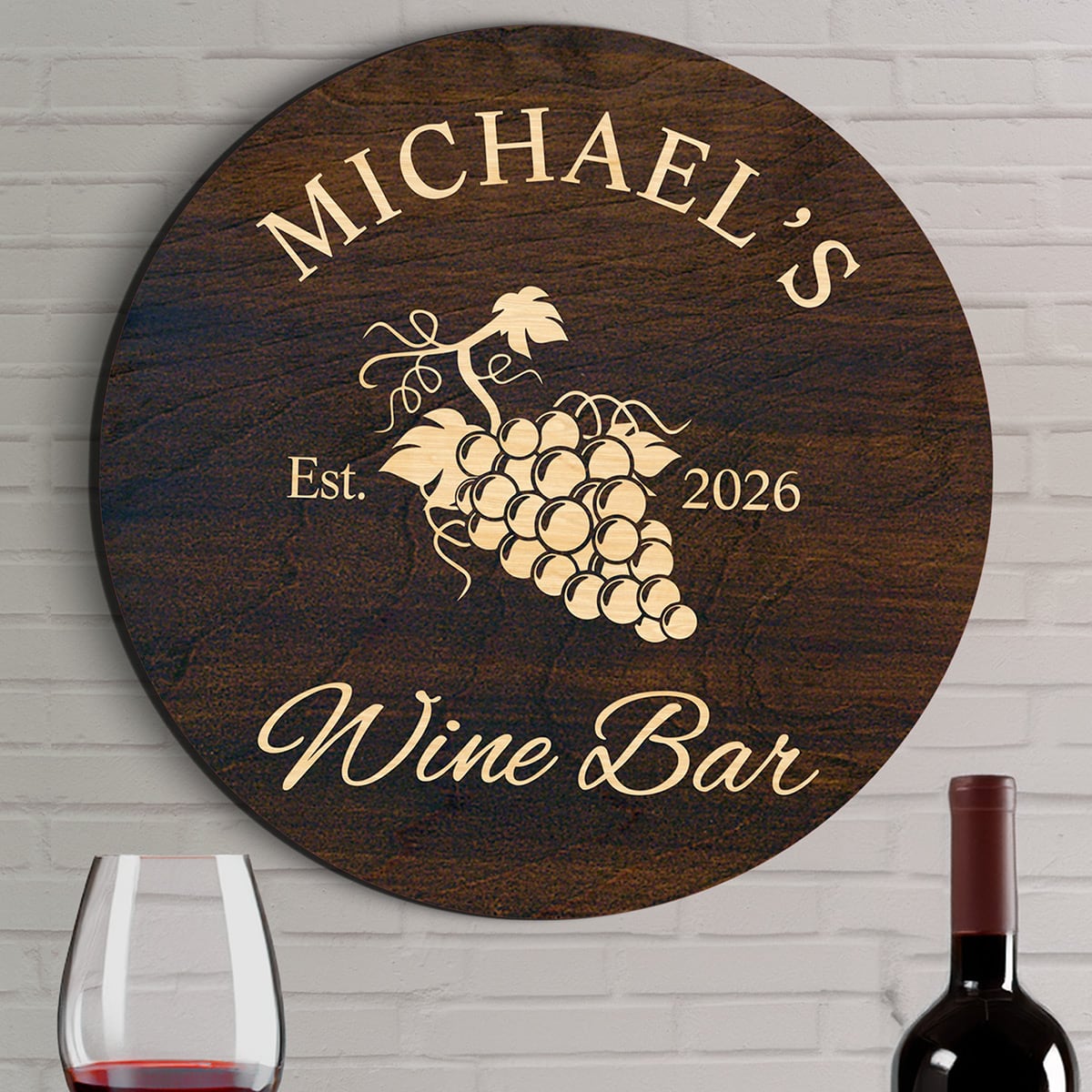 Sunset Vineyard Custom Wine Bar Sign (Signature Series)