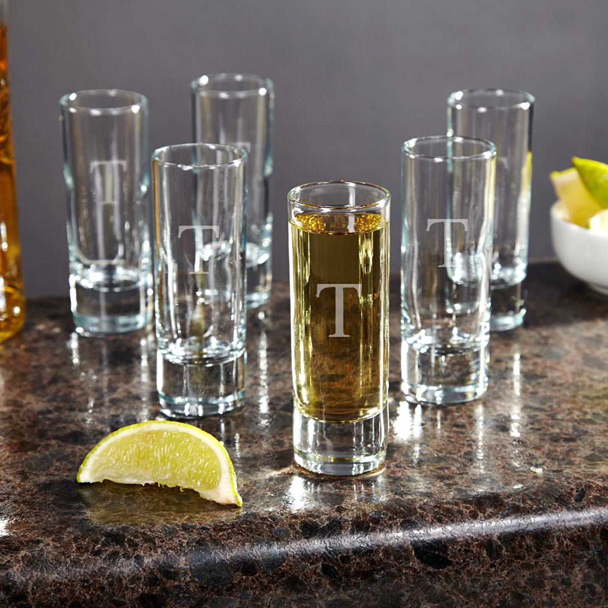 Tall Personalized Shot Glasses, Set of Six