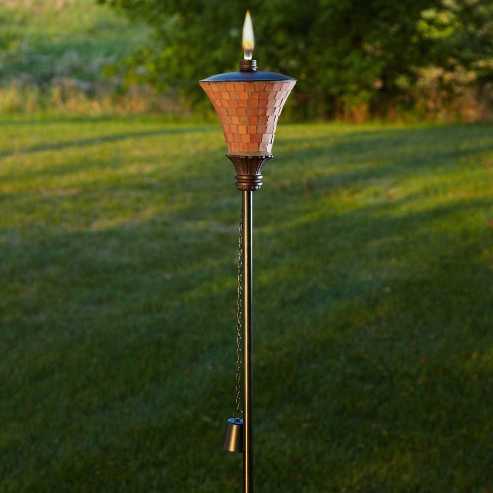 Terracotta Mosaic Garden Torch, 72 - inch