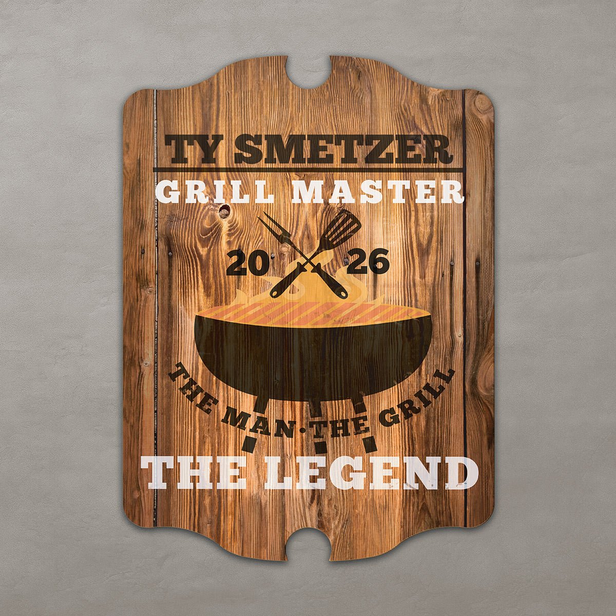 The Man The Grill The Legend Personalized Wall Sign