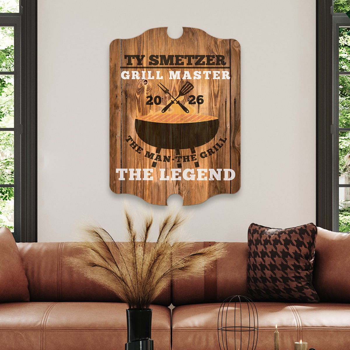 The Man The Grill The Legend Personalized Wall Sign