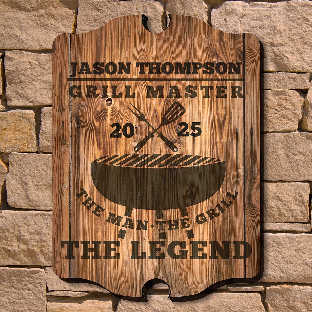 The Man The Grill The Legend Personalized Wall Sign