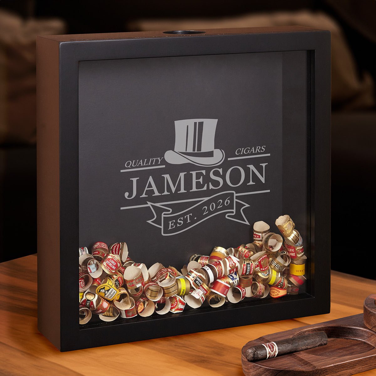 Top Notch Cigars Personalized Shadow Box for Cigar Bands