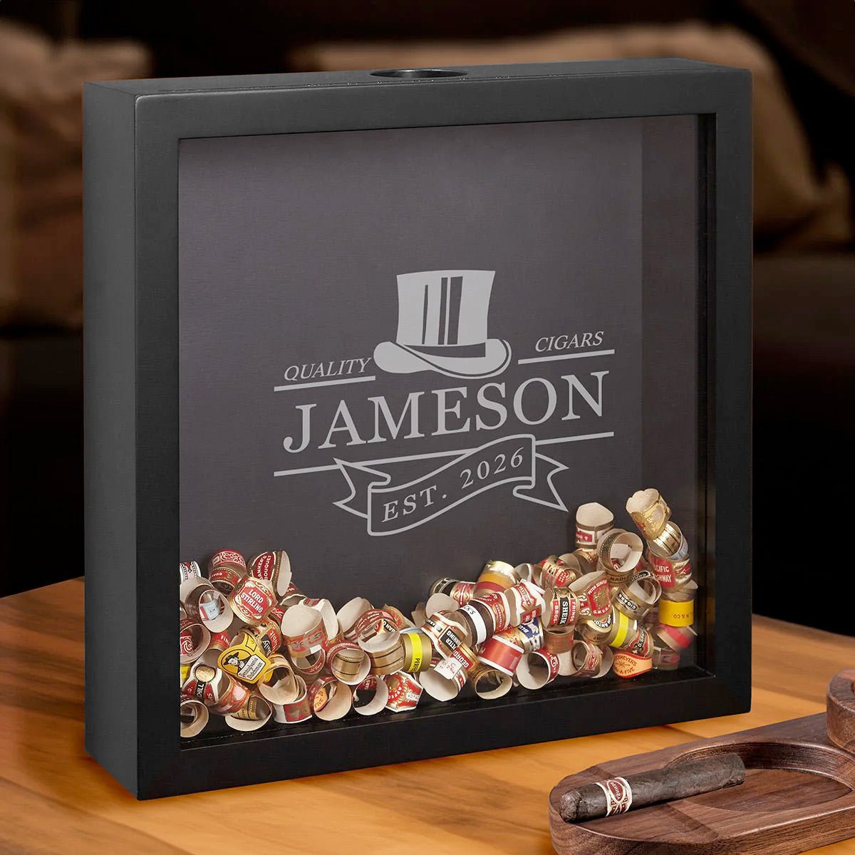 Top Notch Cigars Personalized Shadow Box for Cigar Bands