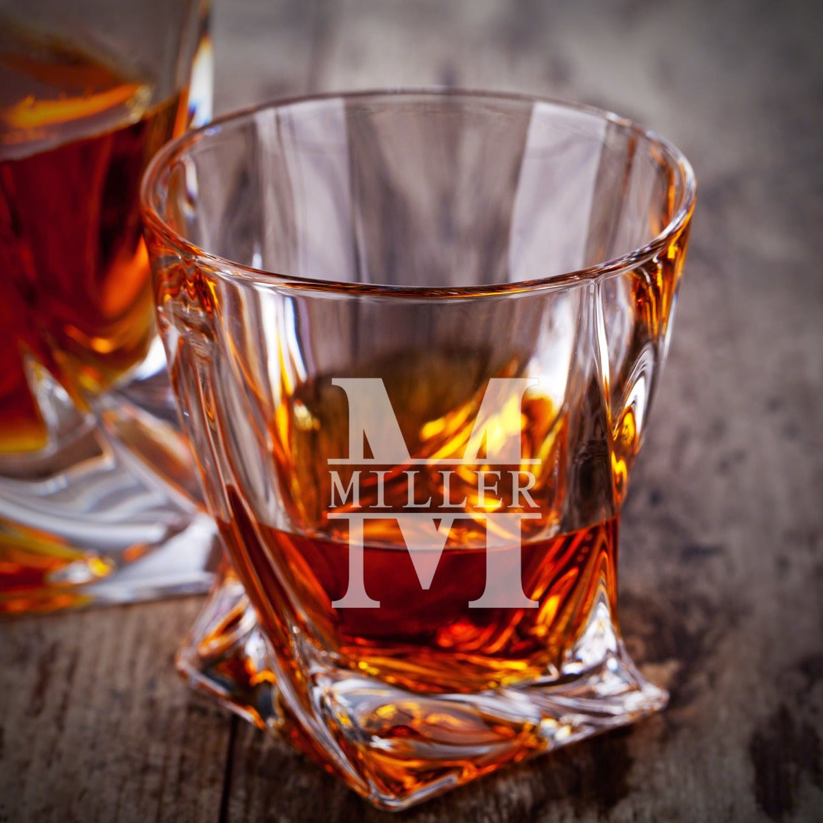 Personalized Twist Whiskey Glass