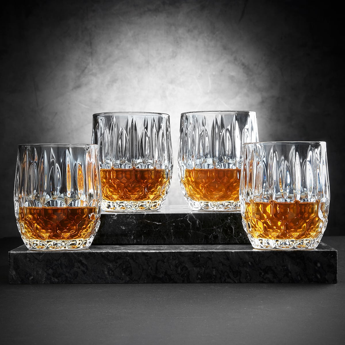 Roosevelt Whiskey Glass Cut Crystal, Set of 4