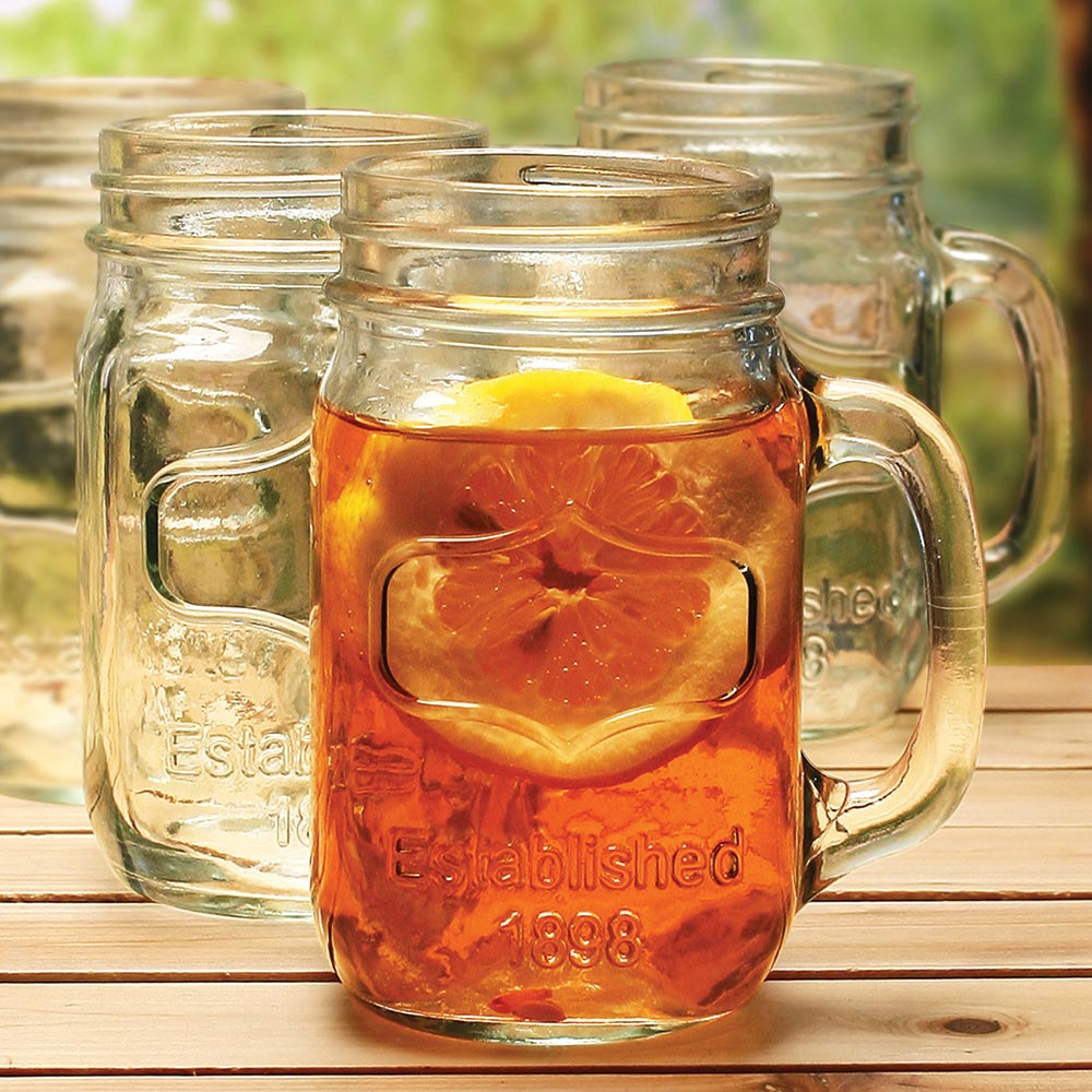 Vintage Replica Mason Jar Mugs, Set of 4