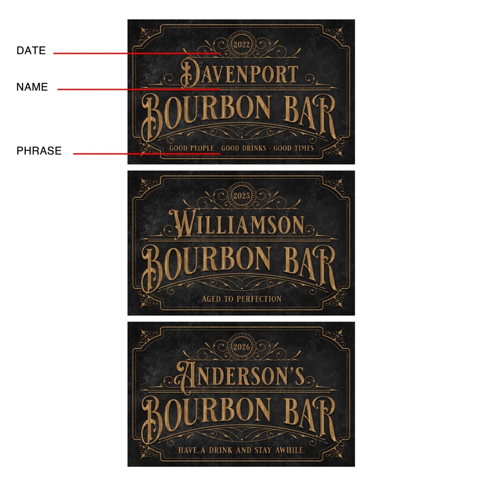 Vintage - Reserve Custom Bourbon Bar Sign