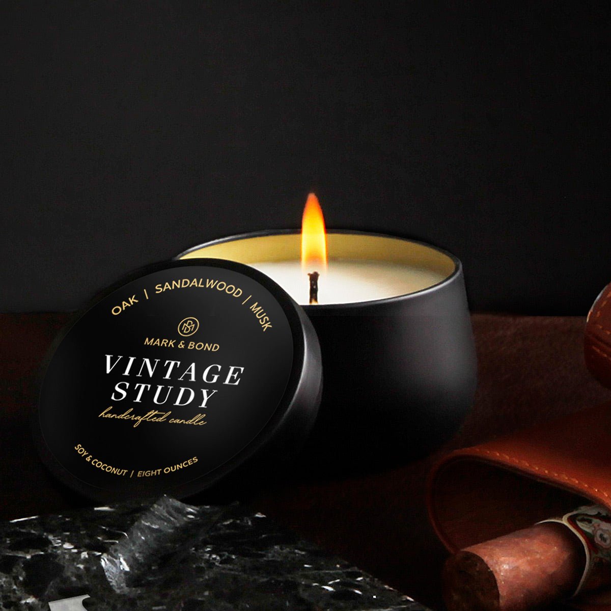 Vintage Study Luxury Scented Soy Candle, 40 - 45hrs Add - On