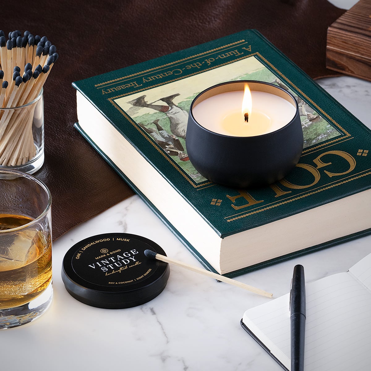 Vintage Study Luxury Scented Soy Candle, 40 - 45hrs Add - On