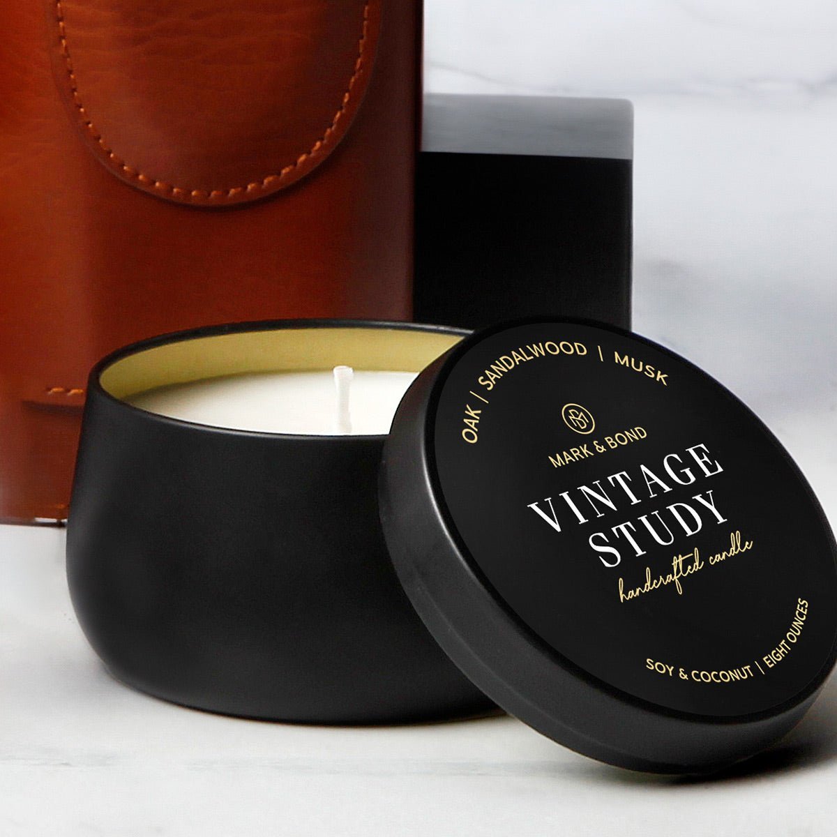 Vintage Study Luxury Scented Soy Candle, 40 - 45hrs Add - On