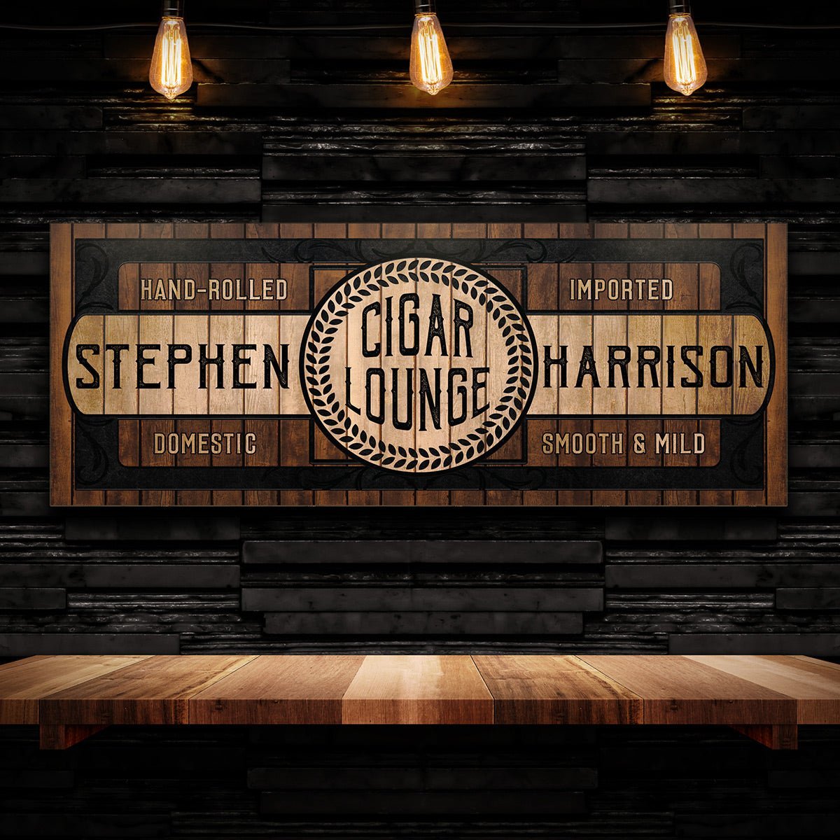 Vintage Wooden Custom Cigar Lounge Sign