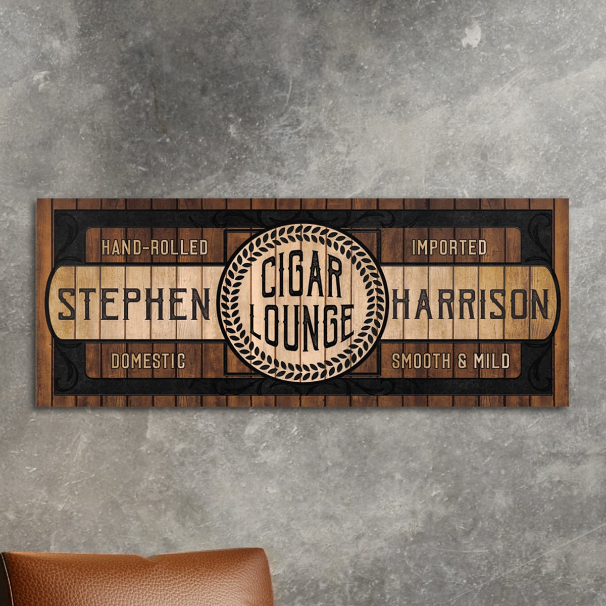 Vintage Wooden Custom Cigar Lounge Sign