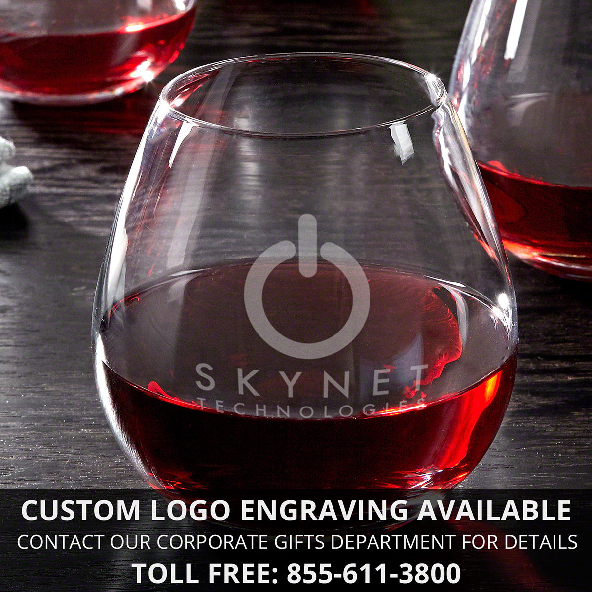 Giovanni Personalized Stemless Red Wine Glass