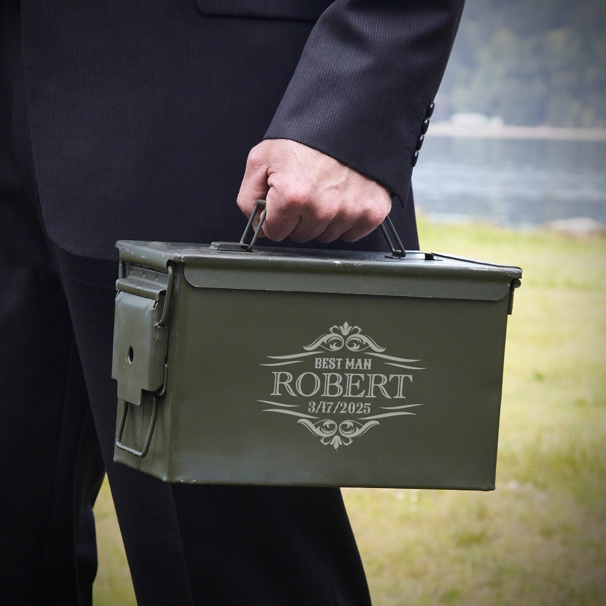 Personalized Groomsmen Gift Ideas 30 Cal Ammo Can - 5pc Gift Set