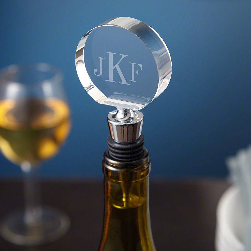 Optic Crystal Engraved Wine Stopper