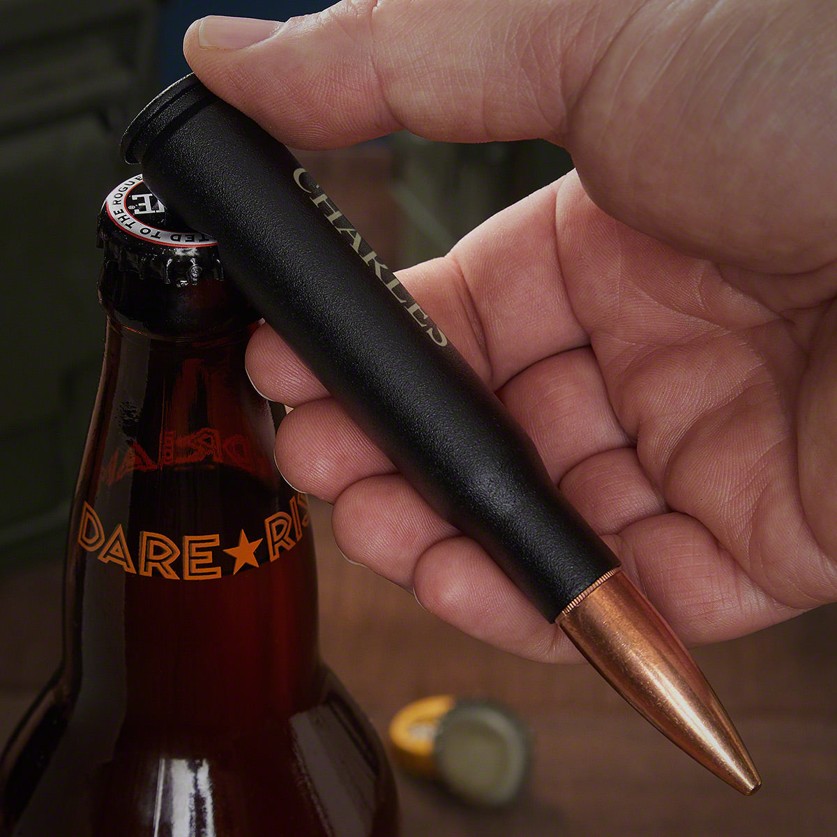 Personalized Bullet Whiskey Stone Set with Bullet Opener