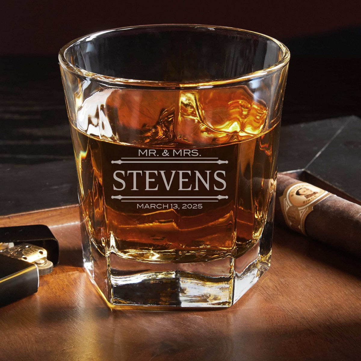 Personalized Whiskey Decanter Set with Colchester Glasses