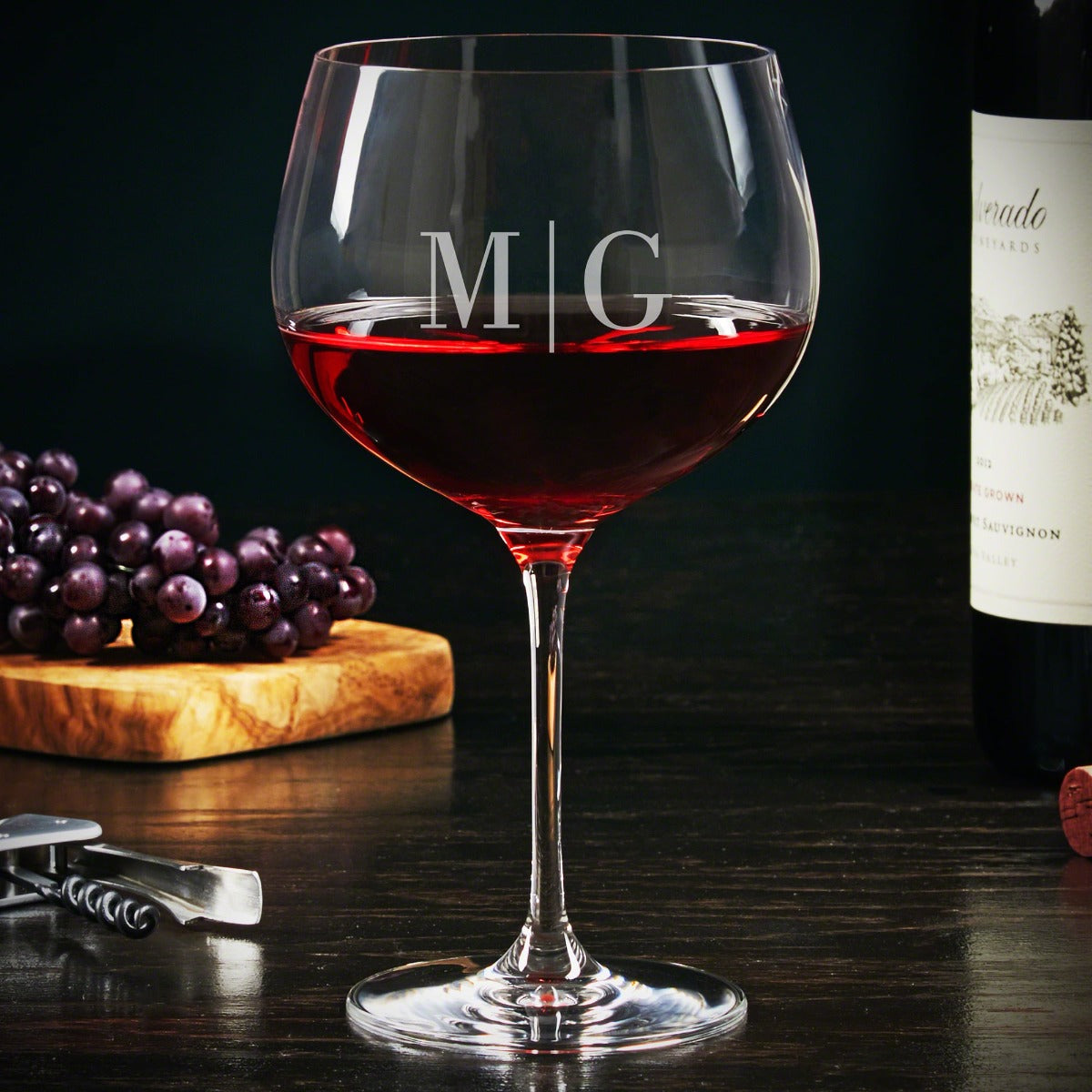 Personalized Balloon Red Wine Glass