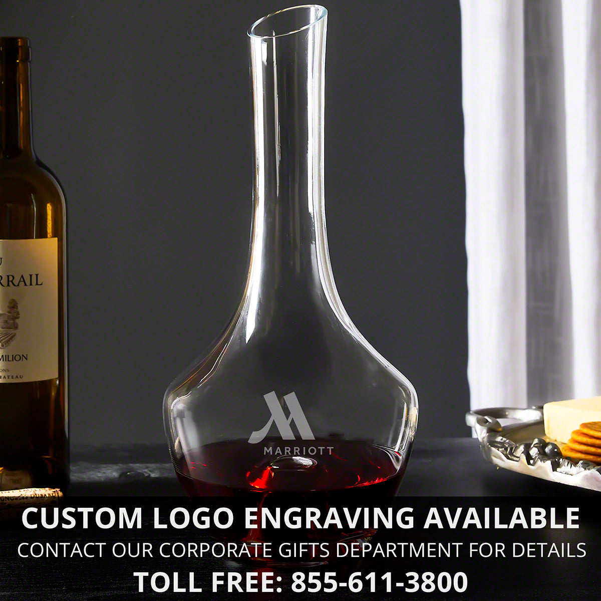 Custom Barlow Wine Glasses and Decanter Set 