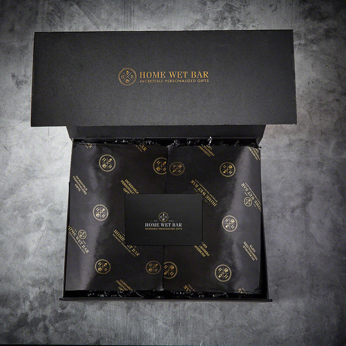 Engraved Bourbon Decanter Set with Rocks Glasses & Luxury Box - 7pc 