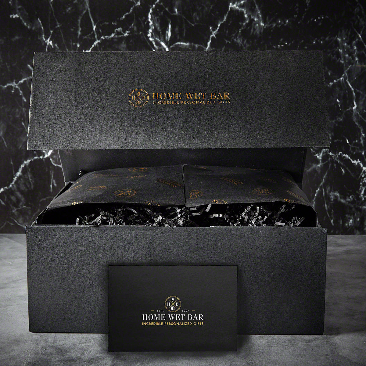 7 pc Engraved Crystal Decanter & Treats - Luxury Box Set