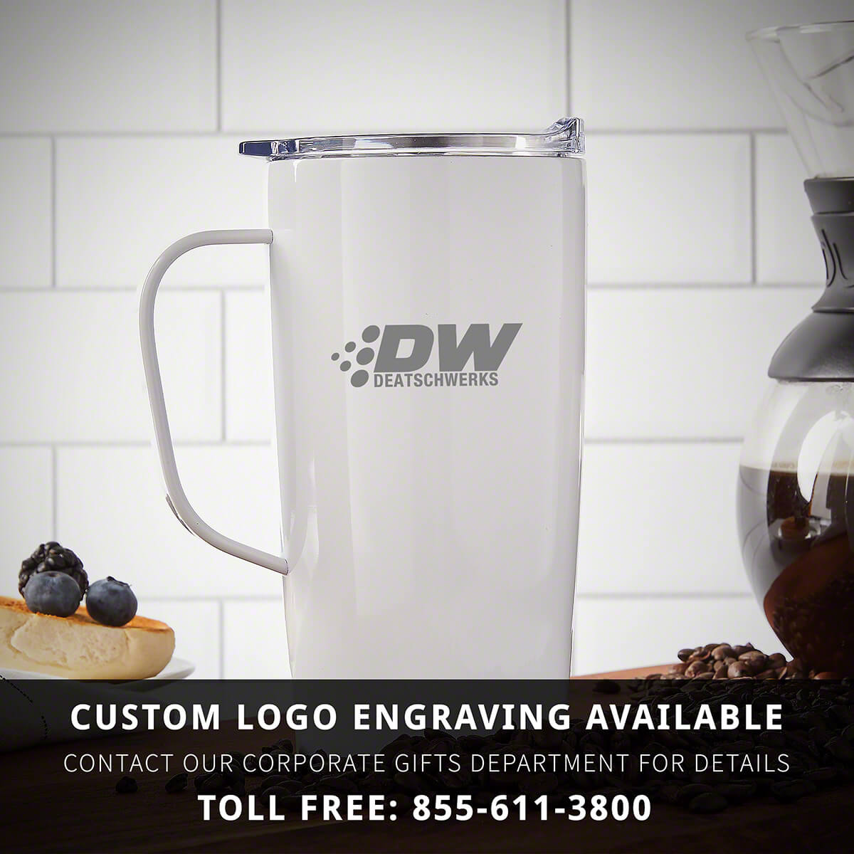 Custom White Stainless Steel Coffee Mug 20 oz