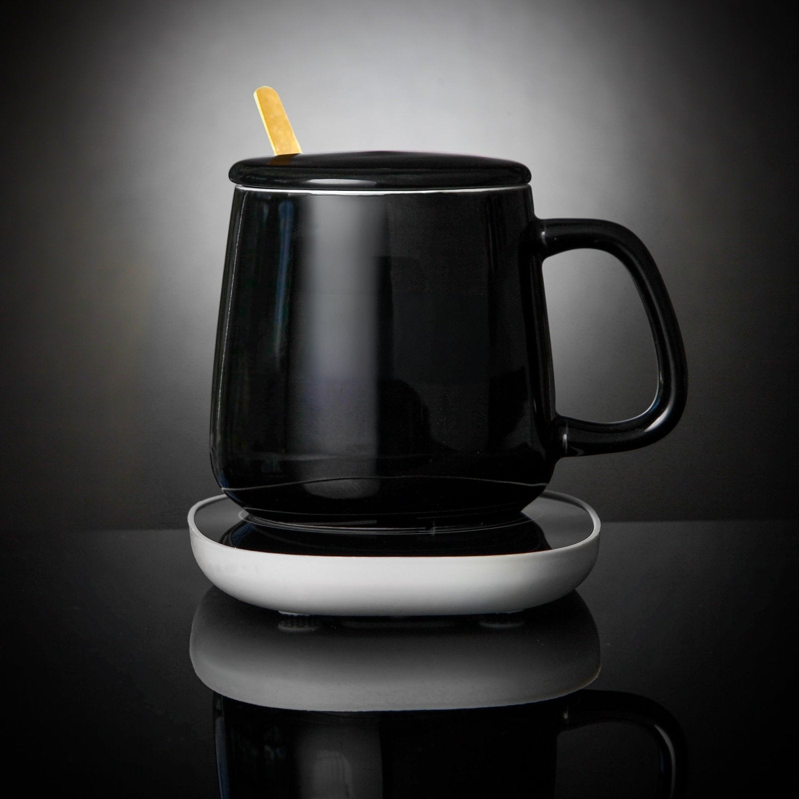 Warm and Cozy Cup USB Mug Warmer, Coffee Cup Gift Set in Black