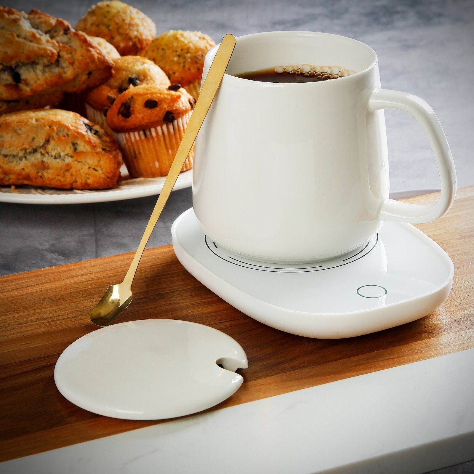 Warm and Cozy Cup USB Mug Warmer, Coffee Cup Gift Set in White