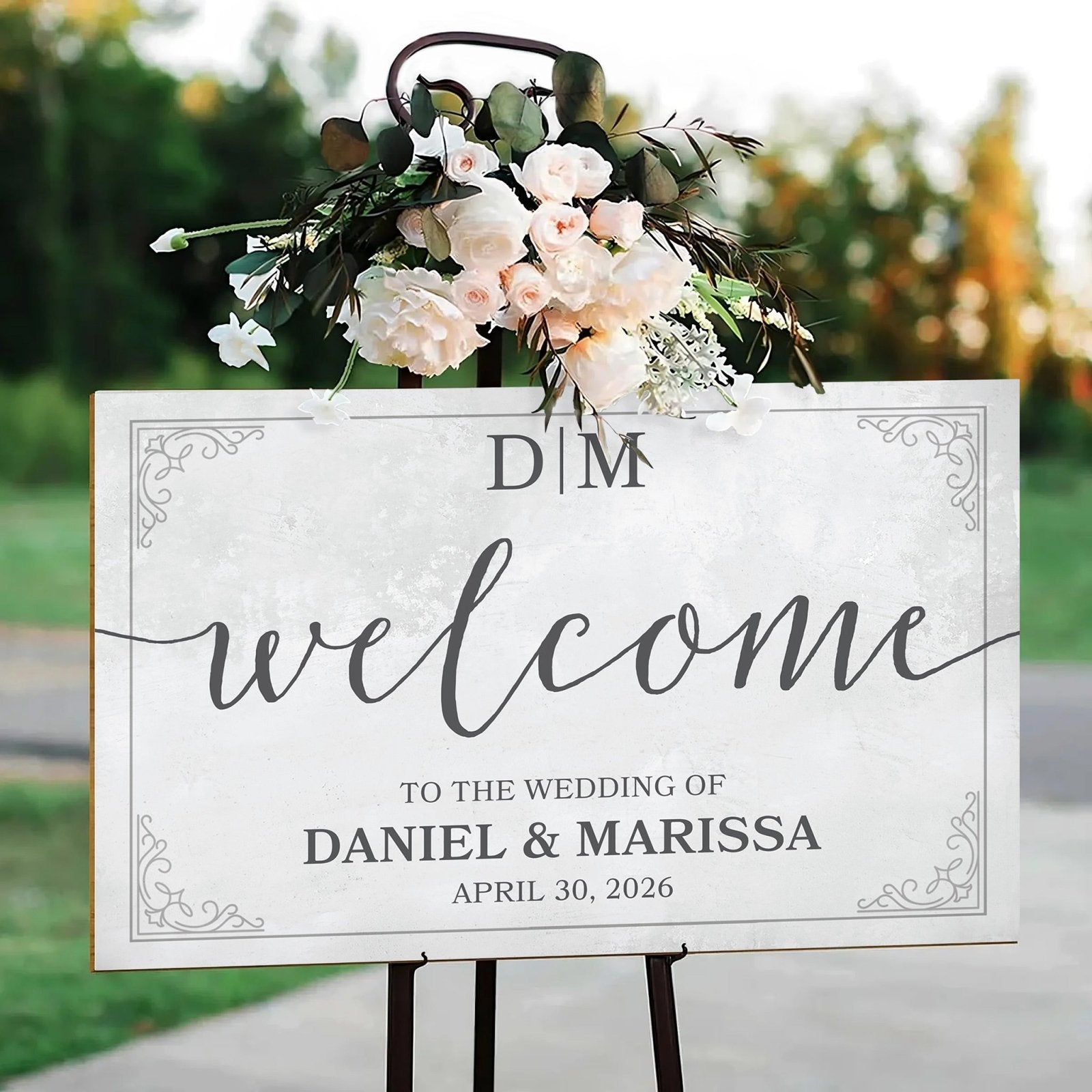 Wedding Welcome Custom Wooden Sign for Bride & Groom