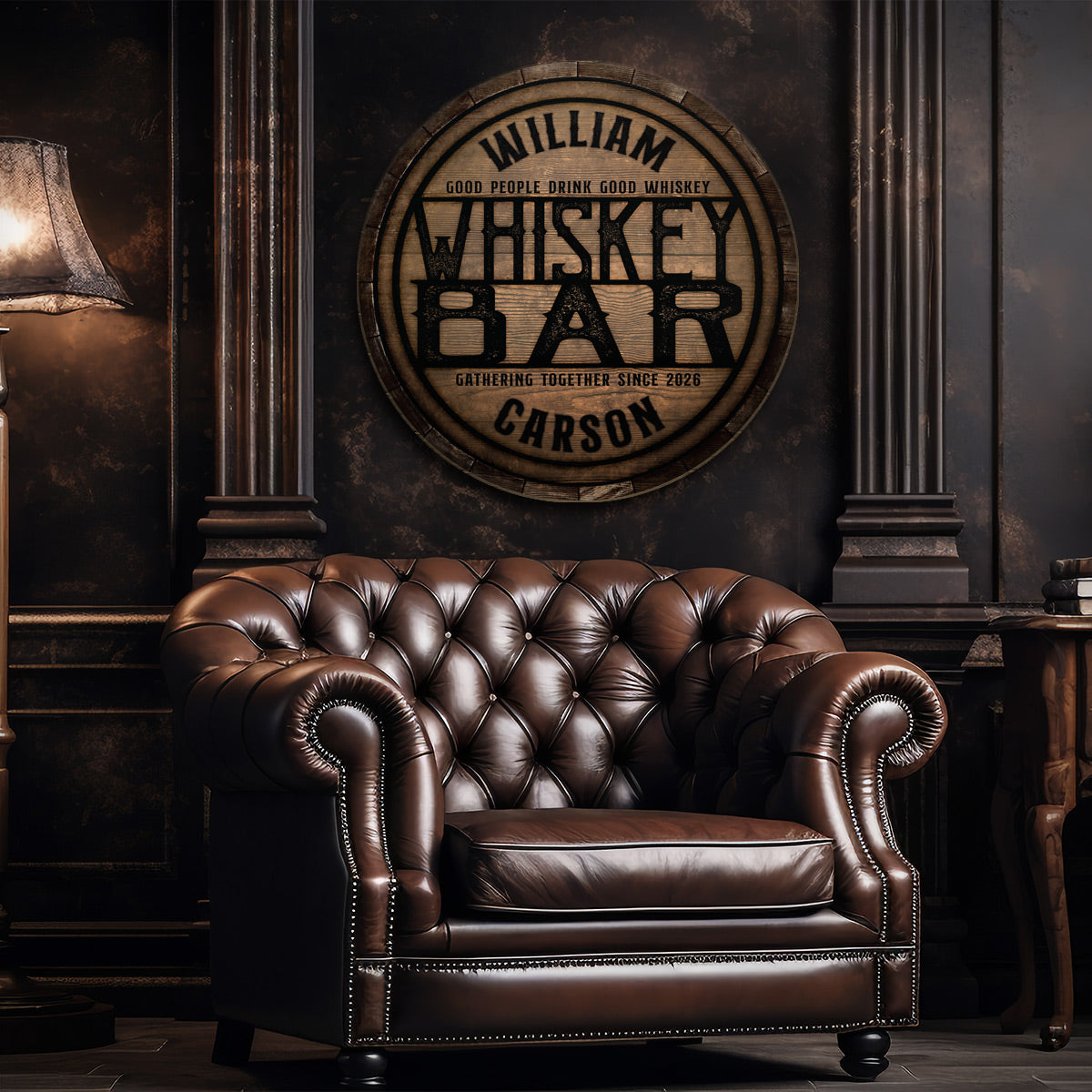 Old Branding Custom Wooden Whiskey Bar Sign