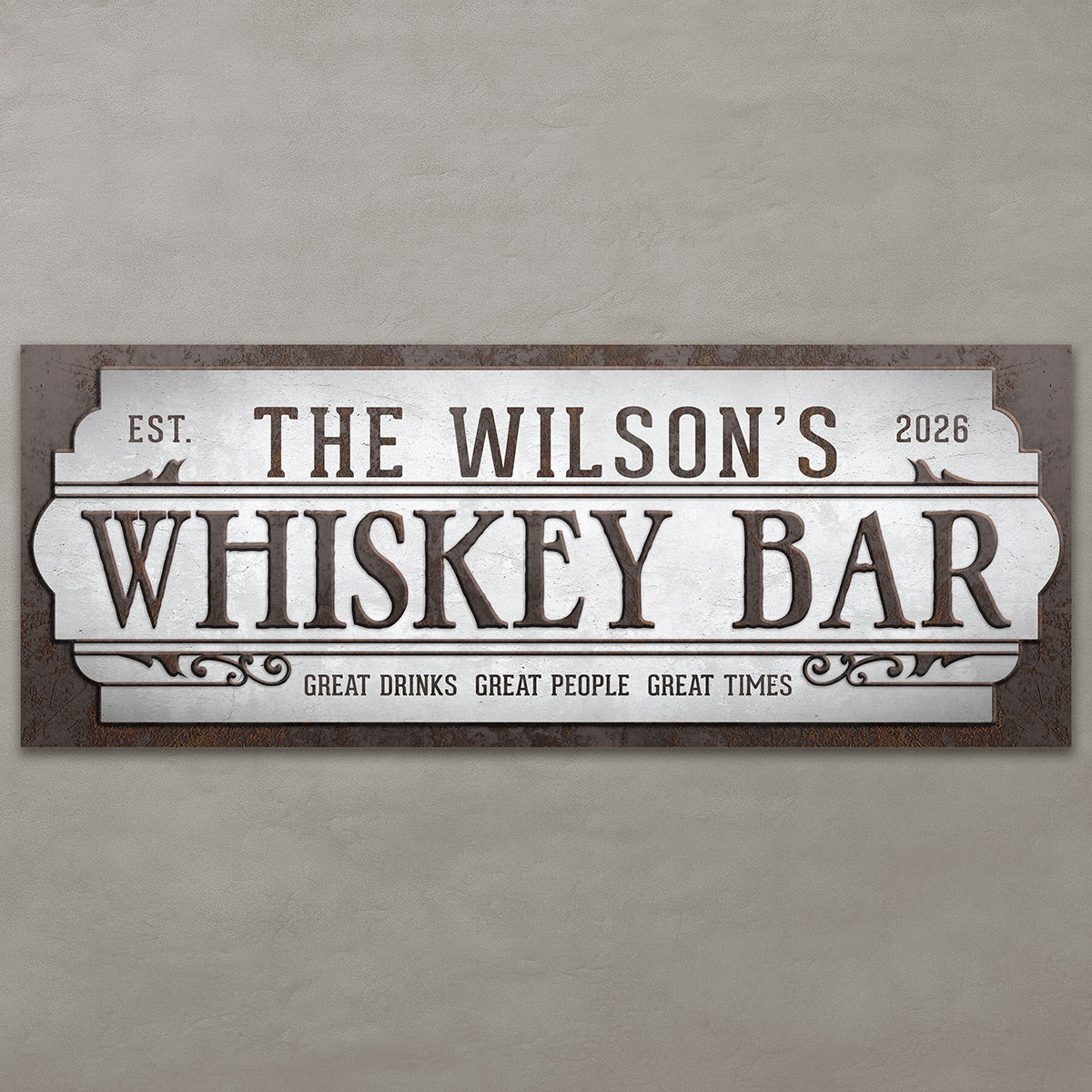 Personalized Vintage Whiskey Bar Sign