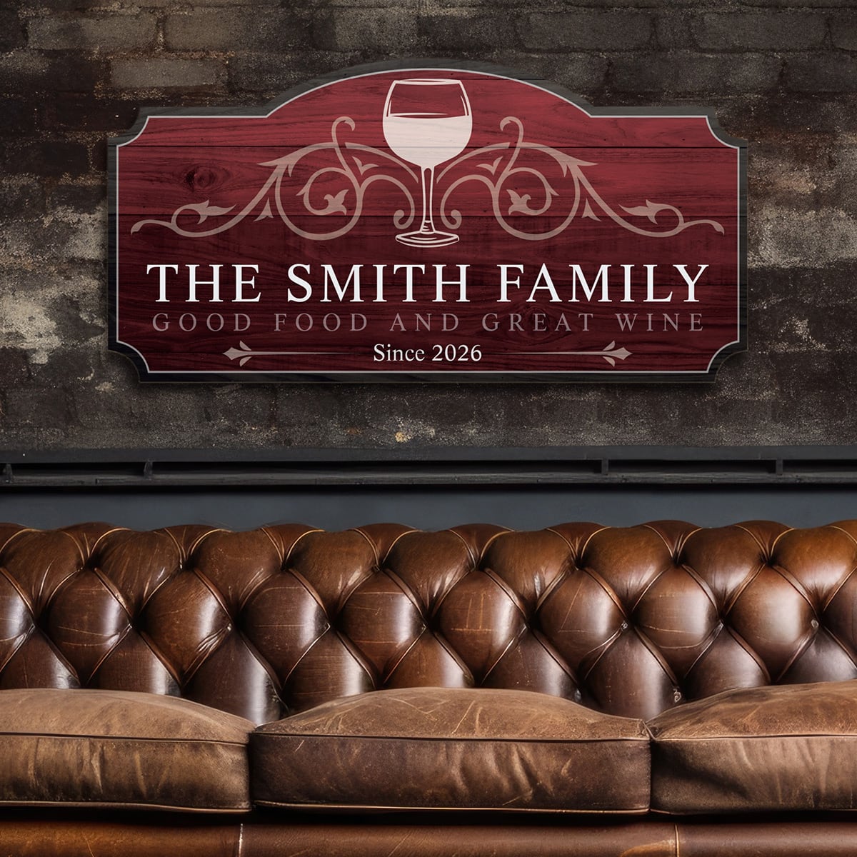 Wine and Family Custom Wooden Sign (3 color options)