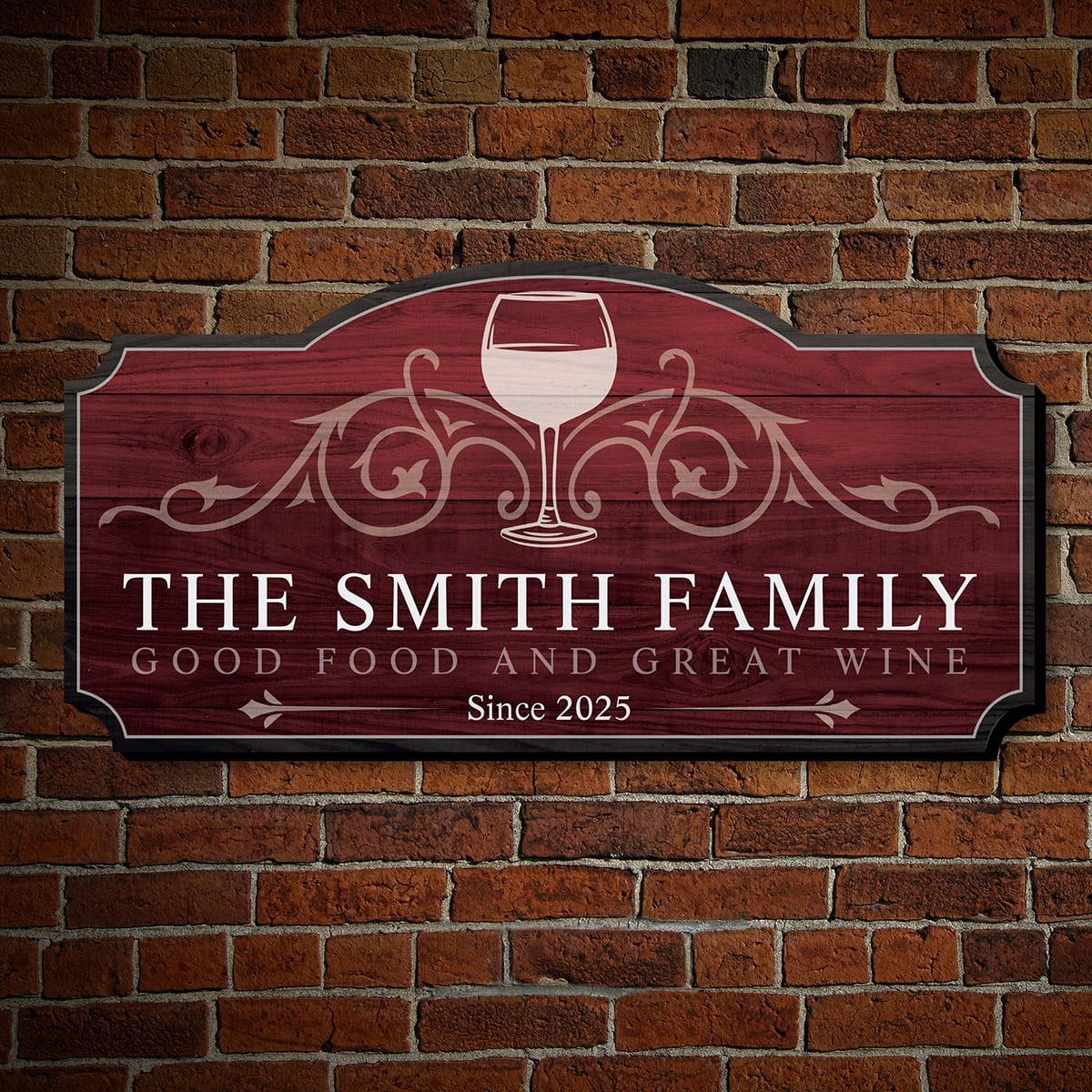 Wine and Family Custom Wooden Sign (3 color options)
