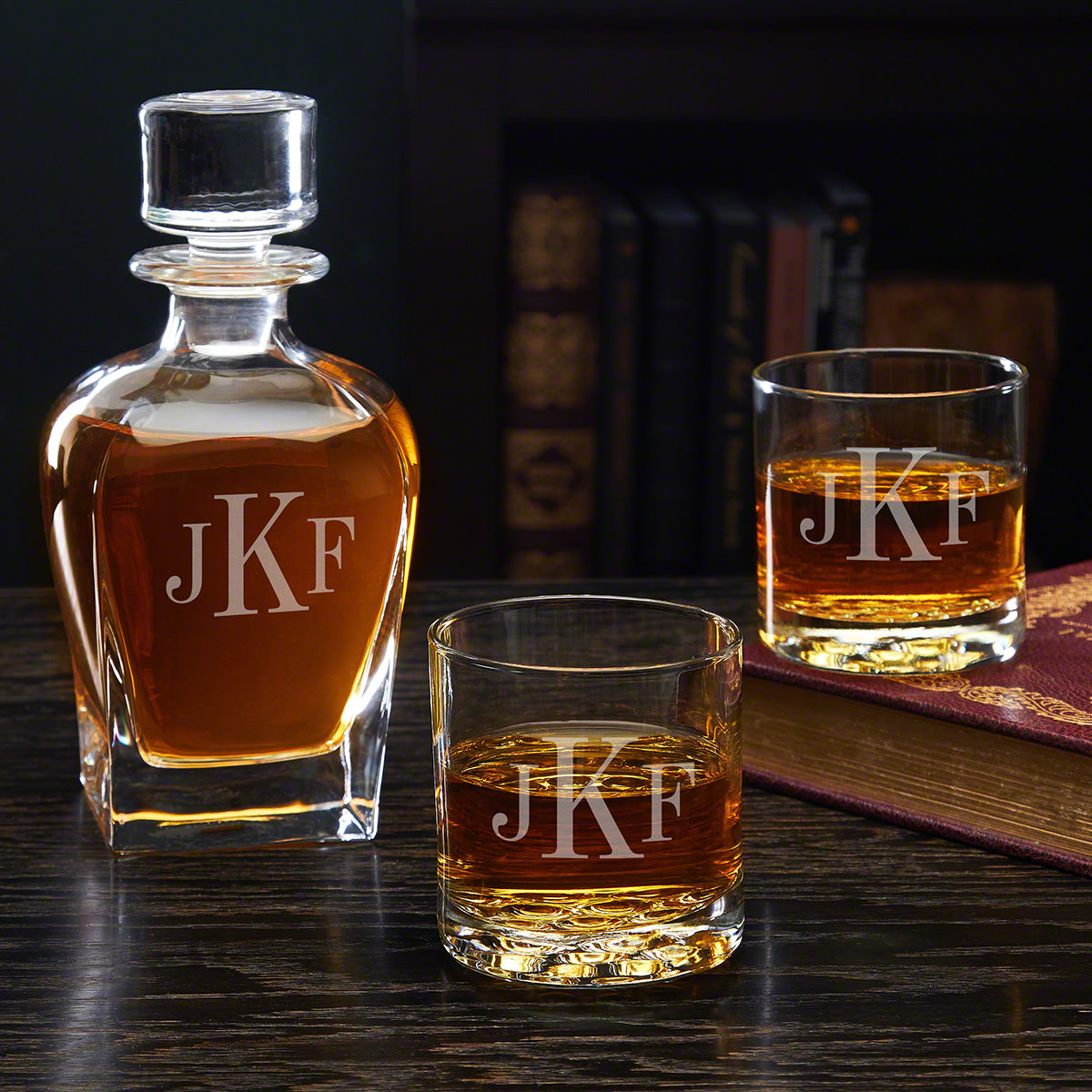 personalized whiskey decanter set with box